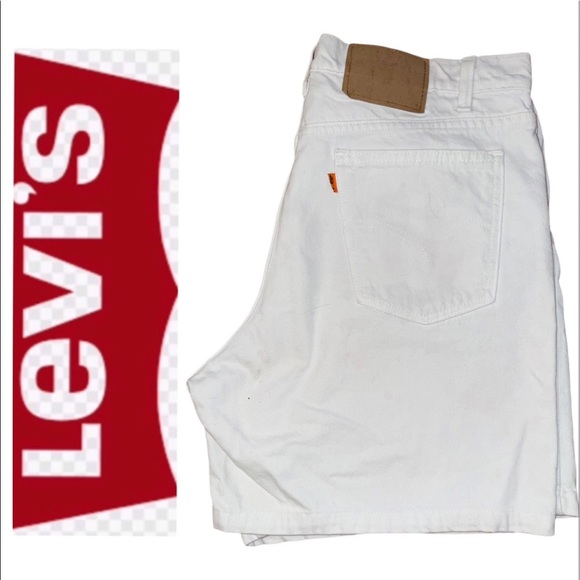 LEVI’S Orange Tab Vintage Jean Shorts White Size 36 - Picture 2 of 9